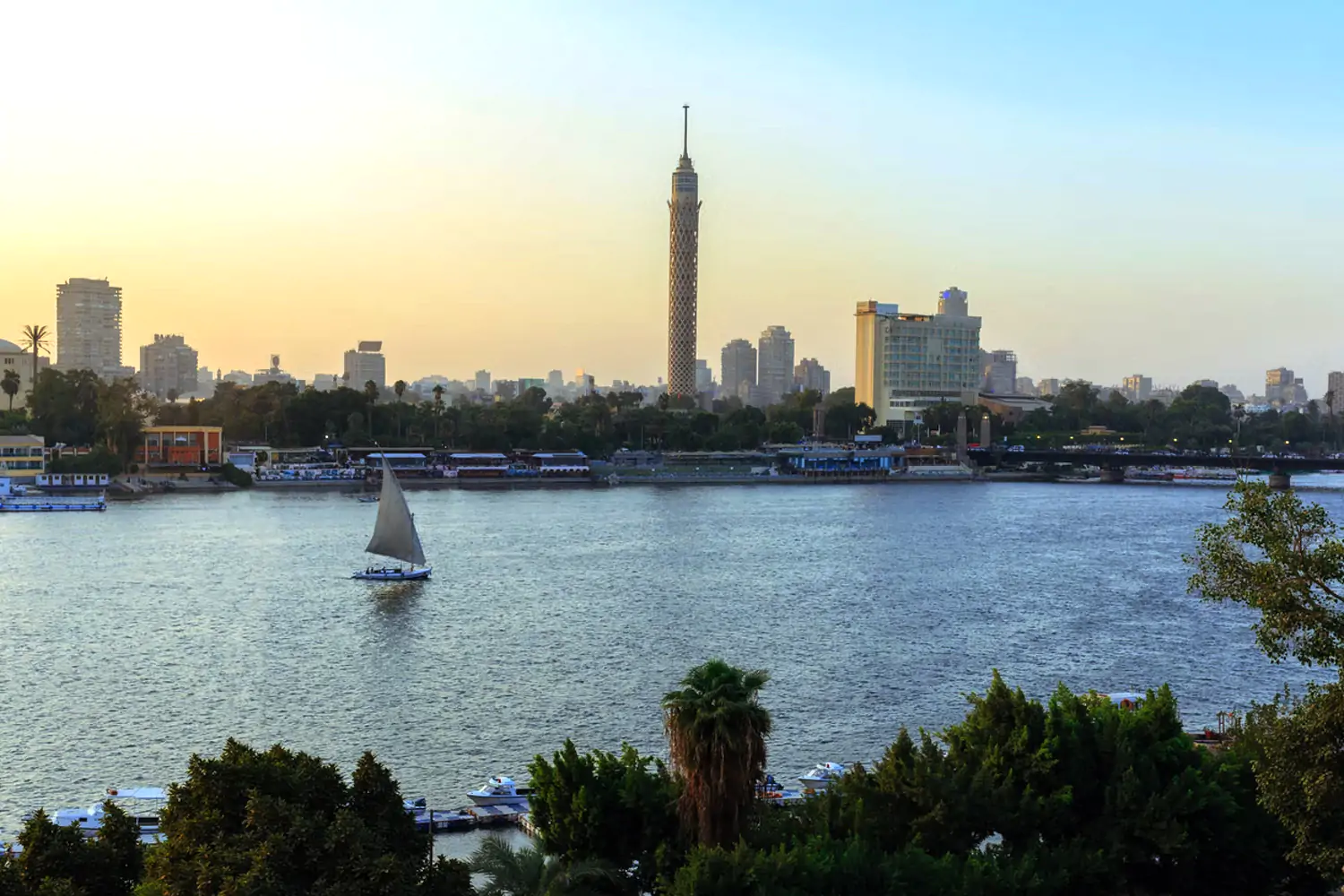 Nile view of Cairo by Evening Nile view of Cairo by Evening