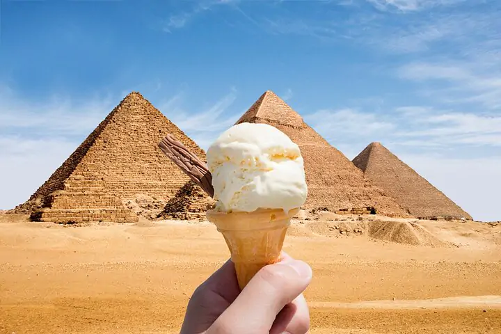 Ice Cream is sweeter by the Pyramids